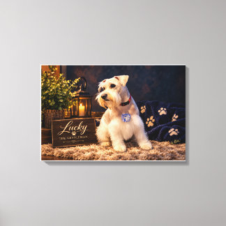 Lucky le portrait de Schnauzer Gentleman sur toile