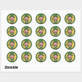Lucky Leprechaun and Clover Round Sticker Set (Feuille)