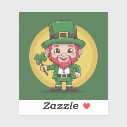 Lucky Leprechaun and Clover Sticker (Vel)
