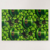 Lucky leprechaun black cat jigsaw puzzle Saint Pat (Horizontal)