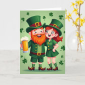 Lucky Leprechaun Celebration Card Kaart (Gele Bloem)