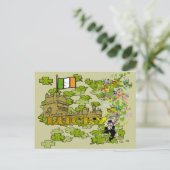 Lucky Leprechaun en Zijn Irish Castle Briefkaart (Staand voorkant)