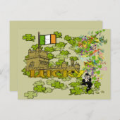 Lucky Leprechaun en Zijn Irish Castle Briefkaart (Voorkant / Achterkant)