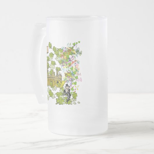 Lucky Leprechaun en Zijn Irish Castle Matglas Bierpul (Voorkant links)