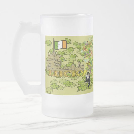 Lucky Leprechaun en Zijn Irish Castle Matglas Bierpul (Links)