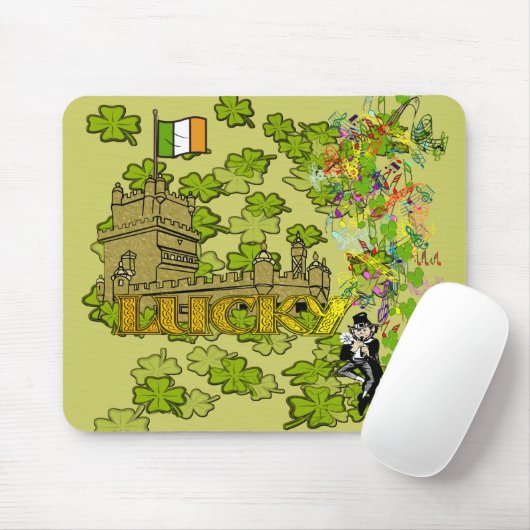 Lucky Leprechaun en Zijn Irish Castle Muismat (Met muis)