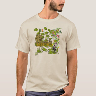Lucky Leprechaun en Zijn Irish Castle T-shirt