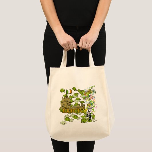 Lucky Leprechaun en Zijn Irish Castle Tote Bag (Voorkant (product))