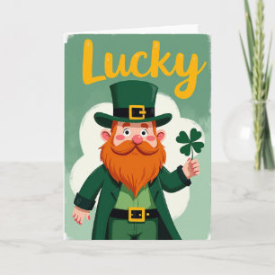 Lucky Leprechaun Goud Script Kaart