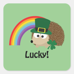 Lucky Leprechaun Hedégel Vierkante Sticker