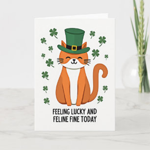 Lucky Leprechaun Kat Kunstkaart Kaart