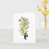 Lucky Leprechaun met shamrocks Kaart (Gele Bloem)