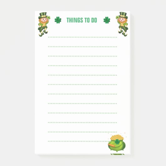 Lucky Leprechaun & Shamrocks hebben alles in het w Post-it® Notes (Voorkant)