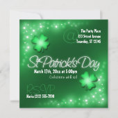 Lucky Lights - Groene St Patrick's Day Uitnodiging (Voorkant)