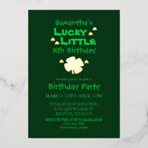 Lucky Little Birthday Folie Uitnodiging