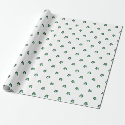 Lucky Little Four Leaf Clovers Saint Patricks Day Cadeaupapier (Uitgerold)