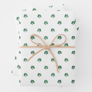 Lucky Little Four Leaf Clovers Saint Patricks Day Inpakpapier Vel