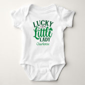 Lucky Little Lady St. Patricks Day Persoonlijk Romper (Voorkant)