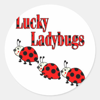 Lucky Little Ladybugs Ronde Sticker