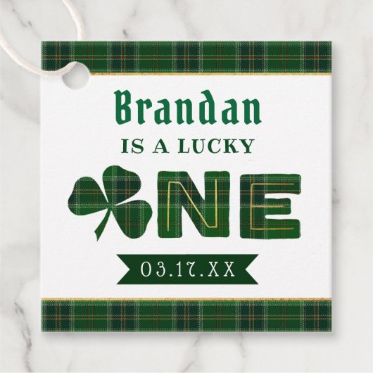 Lucky Little Shamrock 1st Birthday Bedankjes Labels (Voorkant)