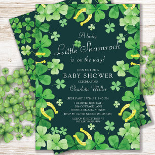 Lucky Little Shamrock Baby Shower Invitation