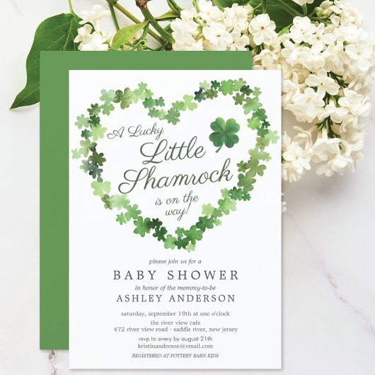 Lucky Little Shamrock Baby shower Invitation