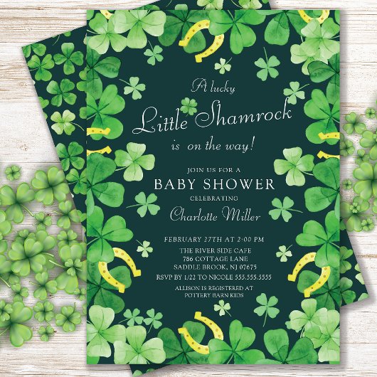 Lucky Little Shamrock Baby shower Invitation