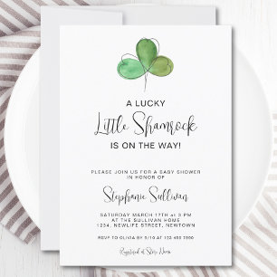 Lucky Little Shamrock Baby shower Invitation Kaart