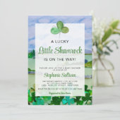 Lucky Little Shamrock Baby shower Kaart (Staand voorkant)