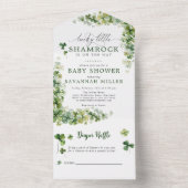 Lucky Little Shamrock Baby shower Luier Raffle All In One Uitnodiging (Binnen)