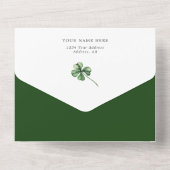 Lucky Little Shamrock Baby shower Luier Raffle All In One Uitnodiging (Achterkant)