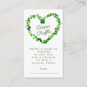 Lucky Little Shamrock Baby shower Luier Raffle Informatiekaartje