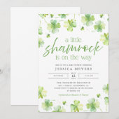 Lucky Little Shamrock St. Patrick's Baby shower Kaart (Voorkant / Achterkant)
