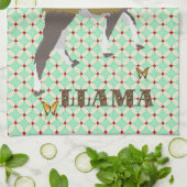 Lucky Llama & Butterfly Retro  keukenhanddoeken (Gevouwen)