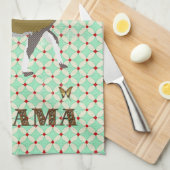 Lucky Llama & Butterfly Retro  keukenhanddoeken (Quarter Fold)
