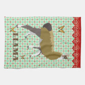 Lucky Llama & Butterfly Retro  keukenhanddoeken (Horizontaal)