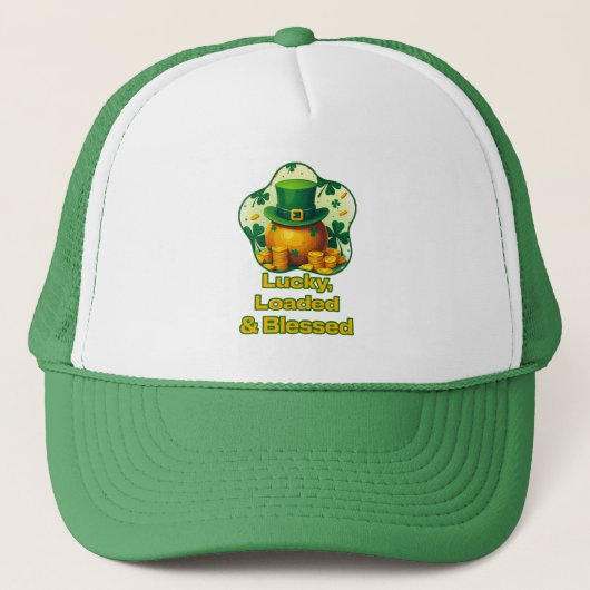 Lucky Loaded Blessed St Patrick’s Day - boné Trucker Pet (Voorkant)
