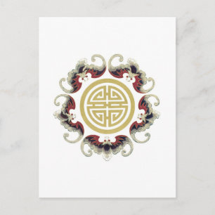 Lucky Longevity Chinese Charm Briefkaart