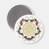 Lucky Longevity Chinese Charm Magneet (Voorkant / Achterkant)