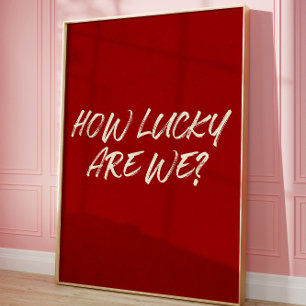 Lucky Love Esthetische Romantische Penseel Script  Poster