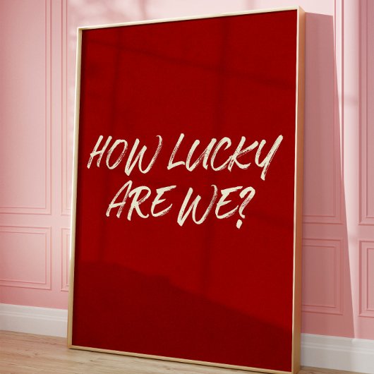 Lucky Love Esthetische Romantische Penseel Script  Poster