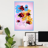 Lucky-Love Ladybugs-Posters Poster (Thuiskantoor)