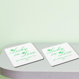 Lucky Love Vierkante Kartonnen Onderzetter