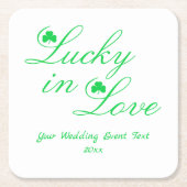 Lucky Love Vierkante Kartonnen Onderzetter (Voorkant)