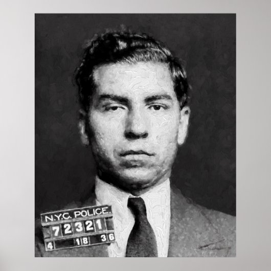 LUCKY LUCIANO MUGSHOT PAINTERLY POSTER (Voorkant)