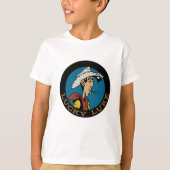 Lucky Luke cartoon cowboy in cirkelontwerp T-shirt (Voorkant)
