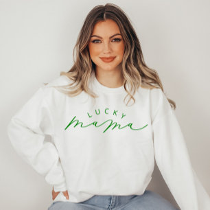 Lucky Mama Cute Script St. Patrick's Day Sweatshir Trui