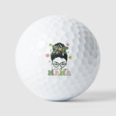 Lucky Mama - Messy Bun - Clover St. Patrick's Golfballen (Voorkant)