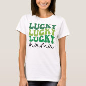 Lucky Mama Retro St. Patrick's Day T-shirt (Voorkant)