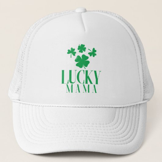 Lucky Mama Trucker Hat – Clover Cutie Vibes Trucker Pet (Voorkant)